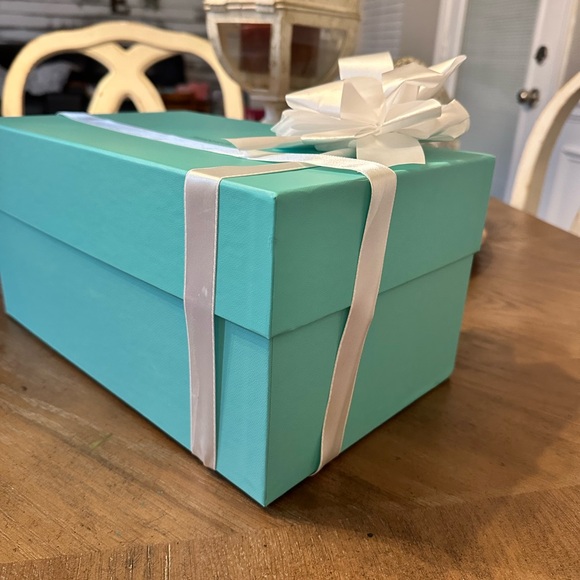 Tiffany & Co. Crystal champagne flutes with White Ribbon and Box - Picture 12 of 12